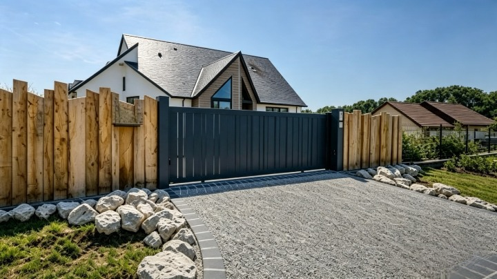 Après rénovation portail et garage